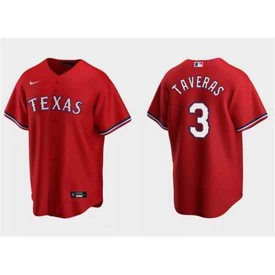 Men Texas Rangers 3 Leody Taveras Red Cool Base Stitched Baseball Jersey